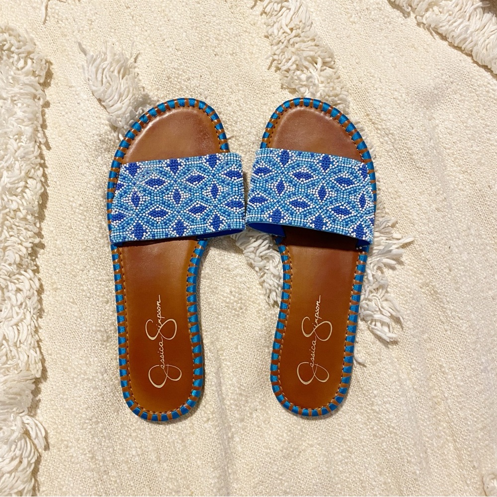 Jessica Simpson Bibiani Beaded Flat Sandal S - Picture 2 of 6